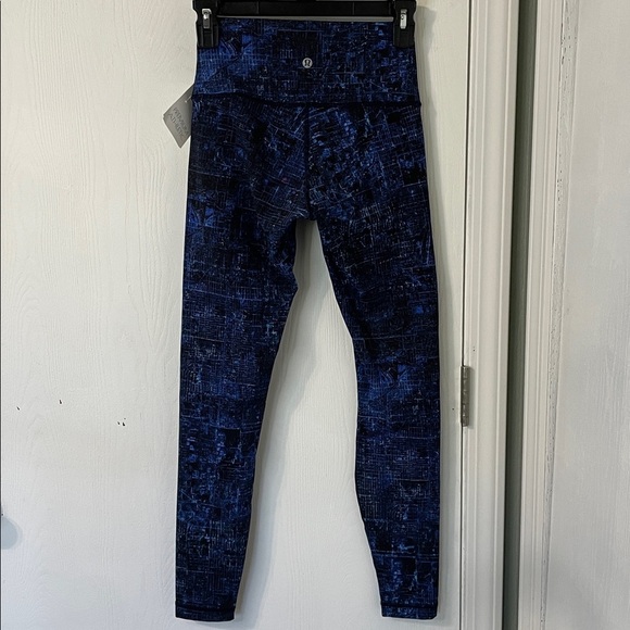 Lululemon Wunder Under High Waist Roll Down Nightsky Blue Black Size 4 - Picture 5 of 12